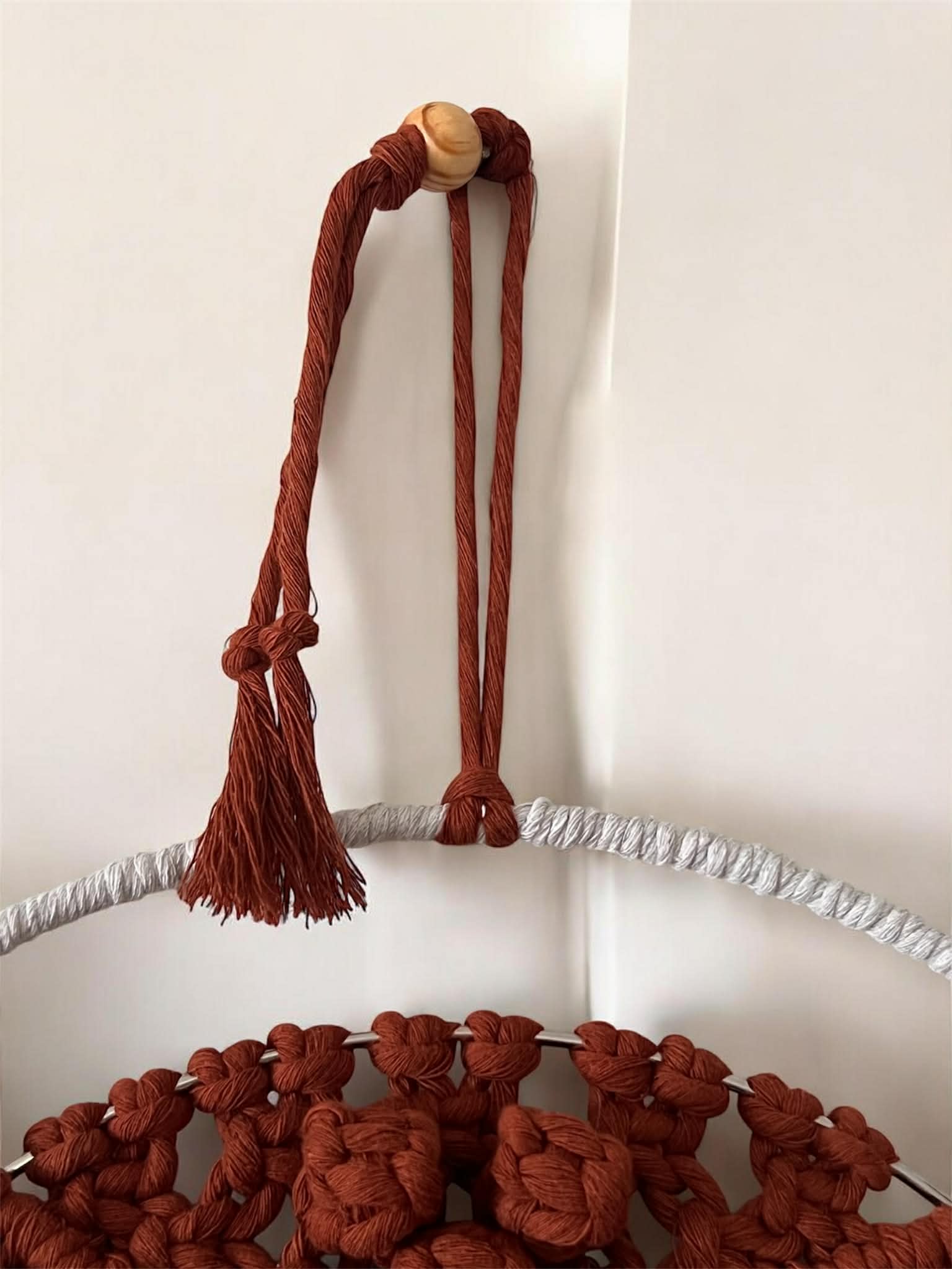 Handcrafted Macrame Owl Wall Hanging - Natural Brown & White