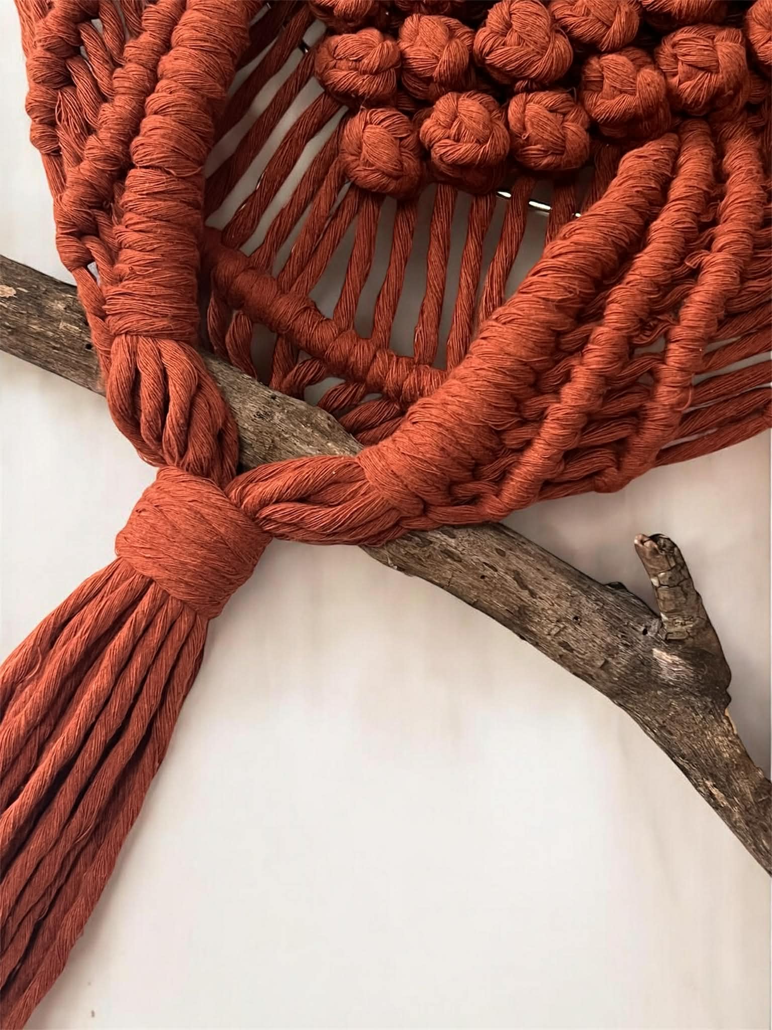 Handcrafted Macrame Owl Wall Hanging - Natural Brown & White