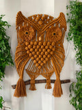 Macrame Owl Wall Hanging - Handmade with Recycled Cotton