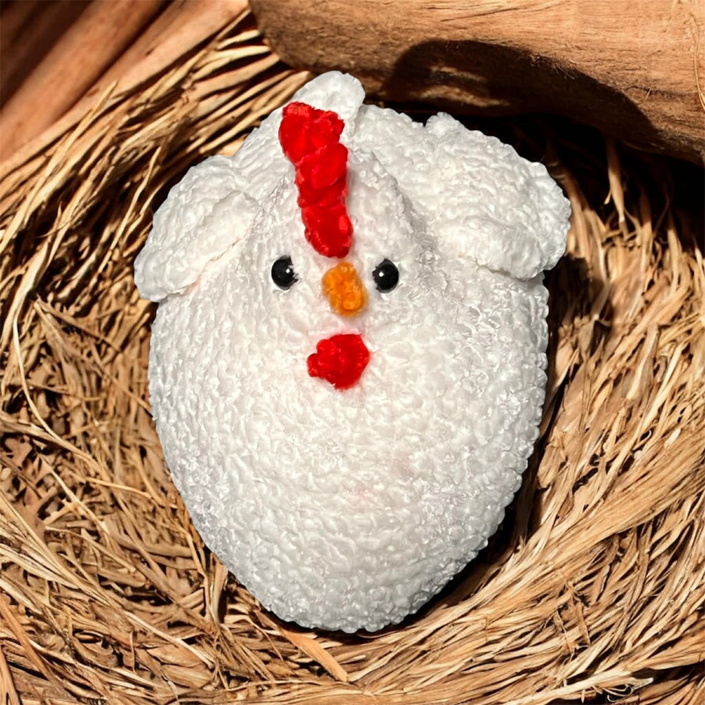 Handmade White Crochet Chicken Plush